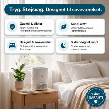 ArcticAir™ - Luftrenser til soveværelset designet til personer med pollenallergi