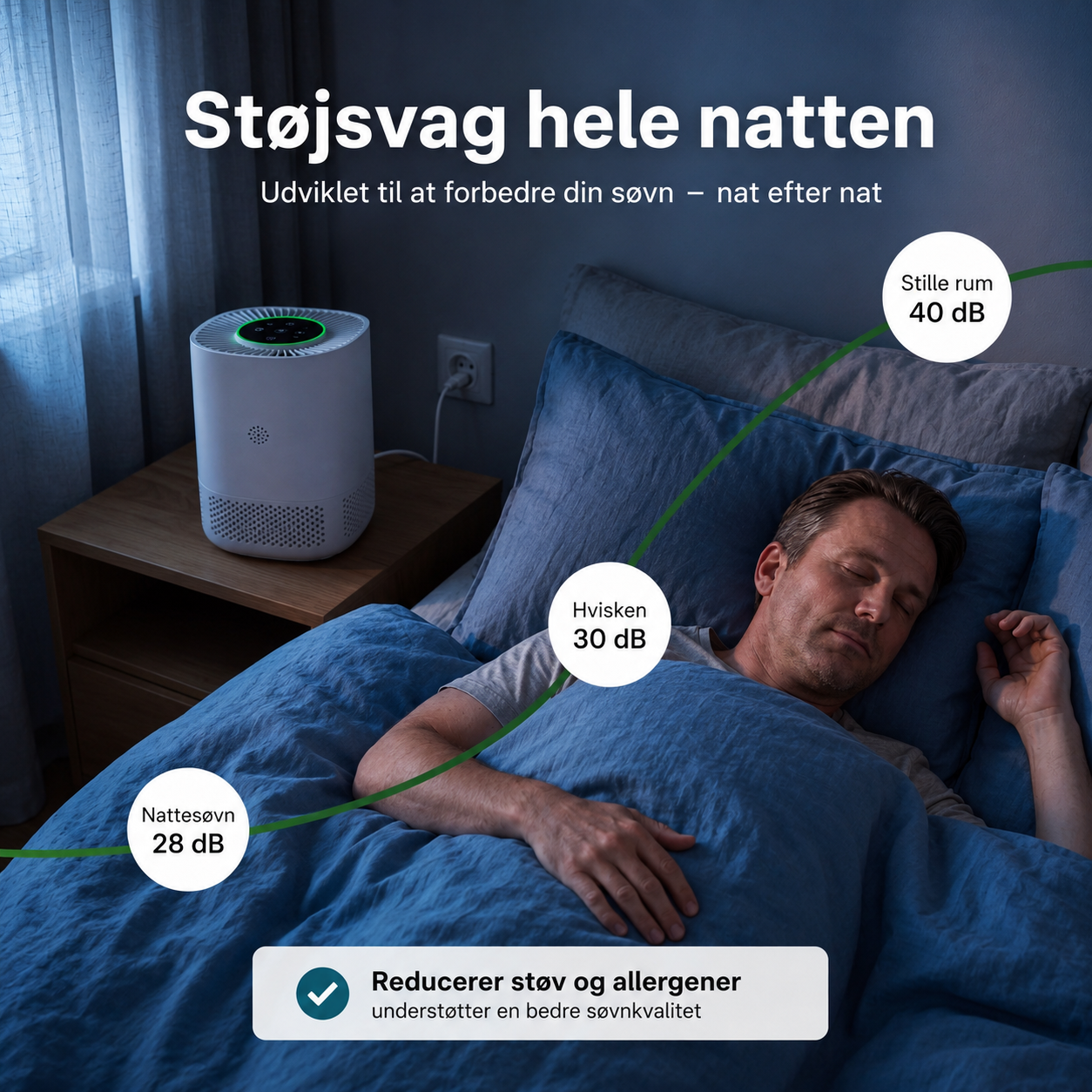 ArcticAir™ - Soveværelsets luftrenser for allergikere