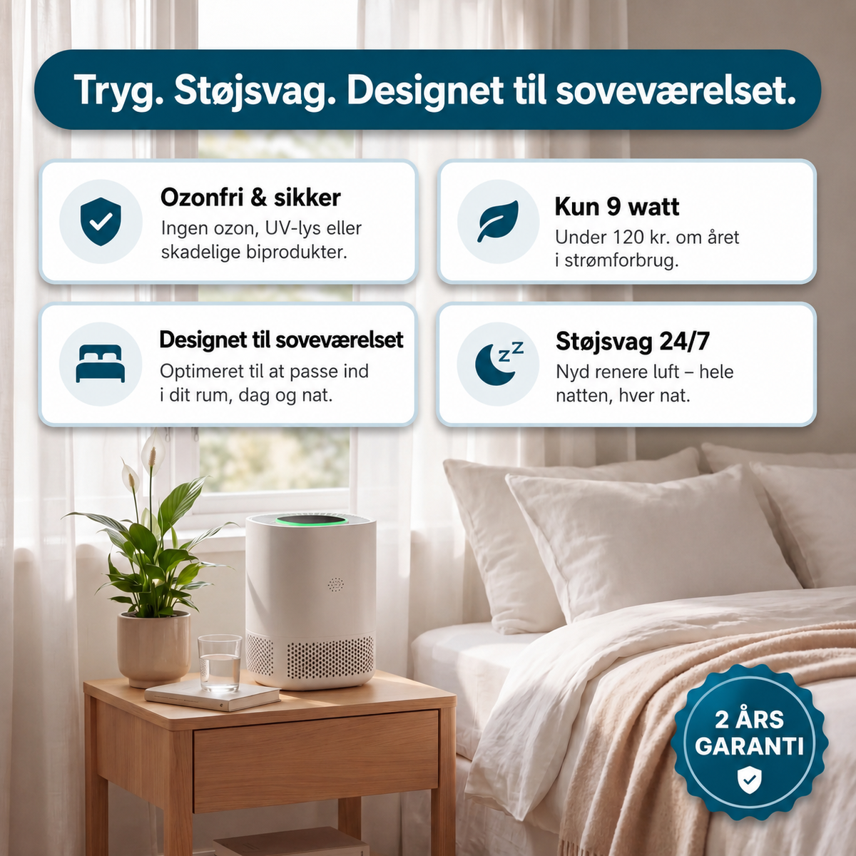 ArcticAir™ - Soveværelsets luftrenser for allergikere